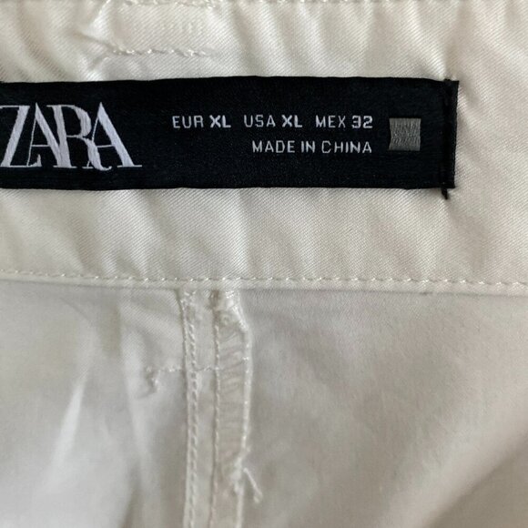 ZARA WOMEN HIGH RISE WIDE CARGO PANTS COTTON BLEND SIZE XL - Picture 4 of 5